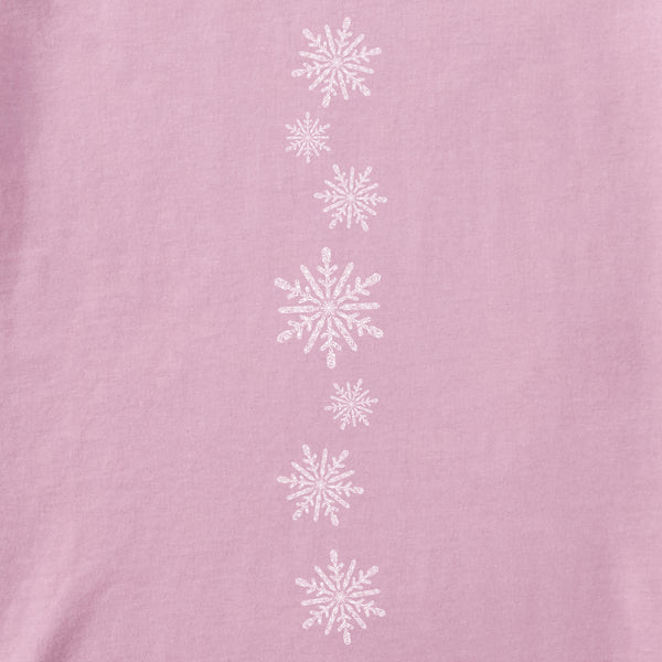 Life Is Good Women's Contrast Snowflake Long Sleeve Crusher Tee