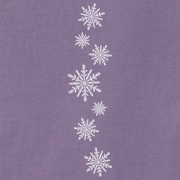 Life Is Good Women's Contrast Snowflake Long Sleeve Crusher Vee
