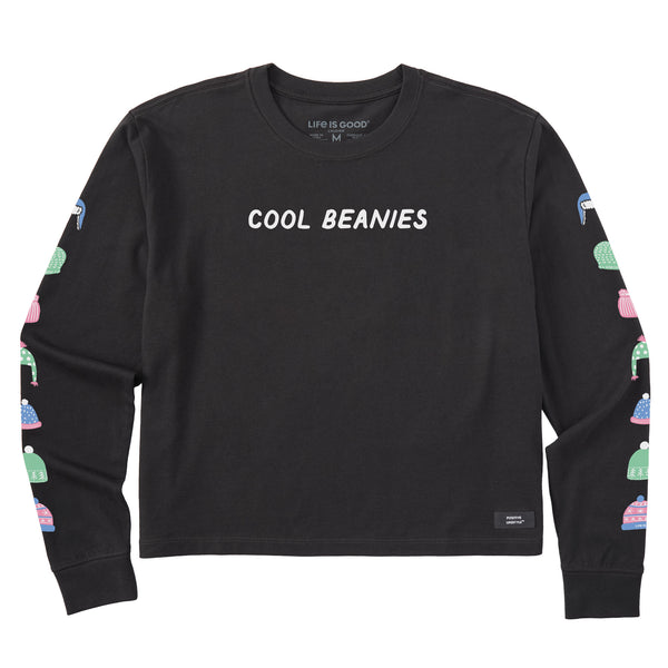 life is good Women's Cool Beanie Hats Long Sleeve Crusher Boxy Tee