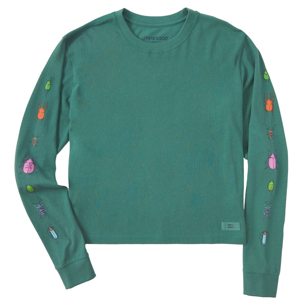 life is good Women's Cool Bugs Long Sleeve Crusher Boxy Tee