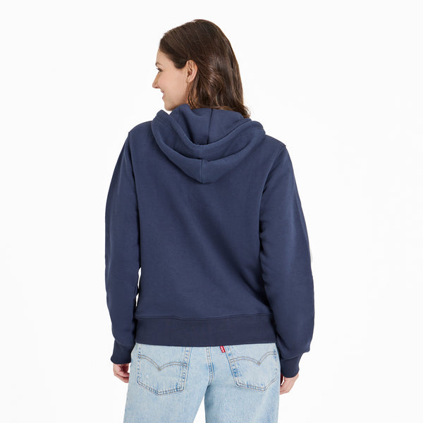 Life Is Good Women's Crafty LIG Stacked Good Vibes Fleece Zip Hoodie