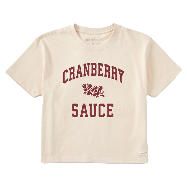 life is good Women's Cranberry Sauce Arch Short Sleeve Crusher Boxy Tee