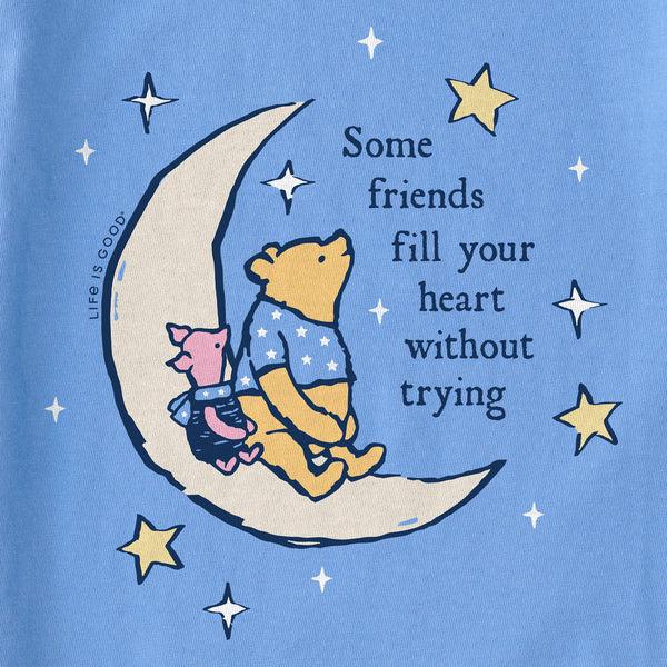 Life Is Good Women's Crescent Moon Winnie And P Short Sleeve Tee