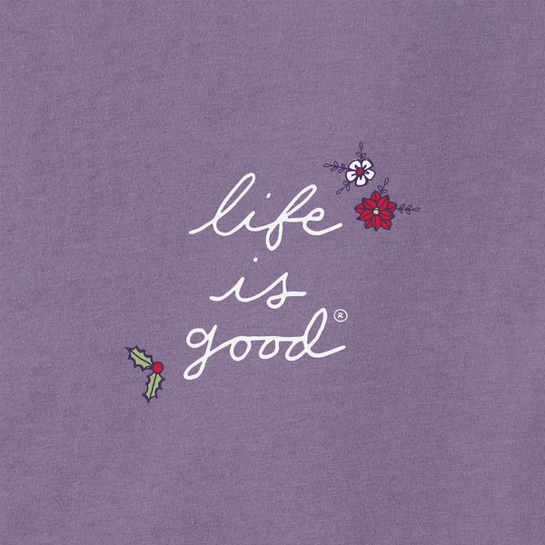 Life Is Good Women's Cute Holiday LIG Long Sleeve Crusher Tee