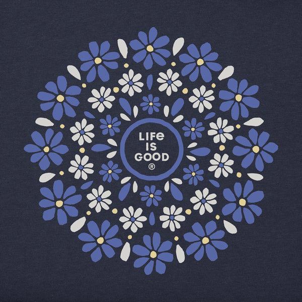 Life Is Good Women's Daisies Mandala Crusher-FLEX Oversized Crew