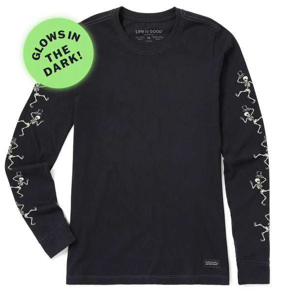 life is good Women's Dancing Skeletons Long Sleeve Crusher Tee
