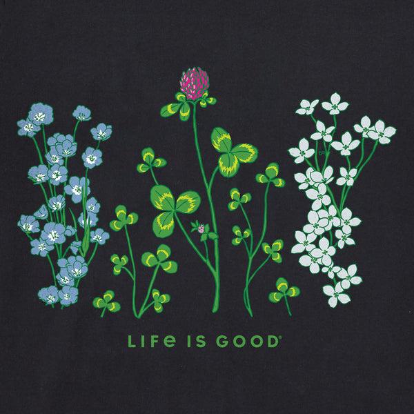 Life Is Good Women's Detailed Clovers And Wildflowers Crusher Tank