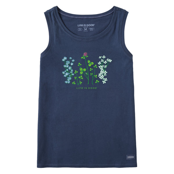 Life Is Good Women's Detailed Clovers And Wildflowers Crusher Tank