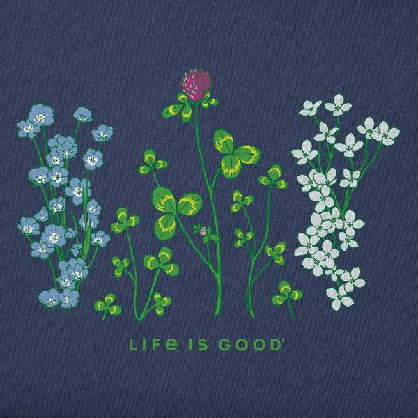Life Is Good Women's Detailed Clovers And Wildflowers Crusher Tank