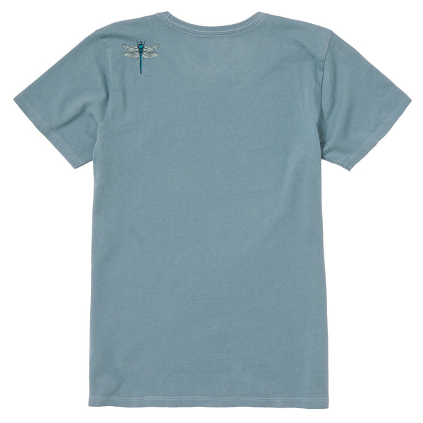 life is good Women's Detailed Little Dragonfly Short Sleeve Crusher Tee