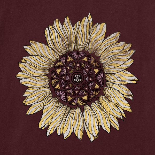 Life Is Good Women's Detailed Sunflower Long Sleeve Crusher-LITE Hooded Tee