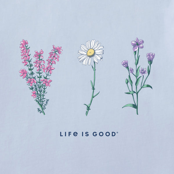 Life Is Good Women's Detailed Wildflowers Long Sleeve Crusher Tee
