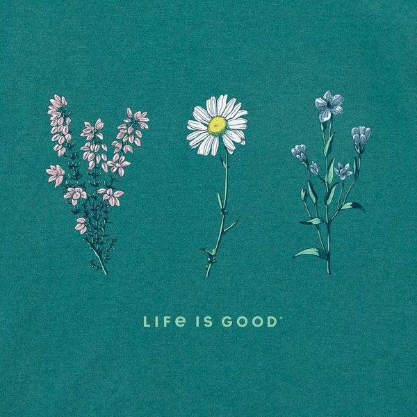 Life Is Good Women's Detailed Wildflowers Snuggle Up Relaxed Sleep Vee