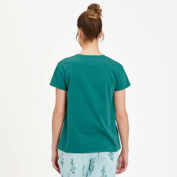 Life Is Good Women's Detailed Wildflowers Snuggle Up Relaxed Sleep Vee