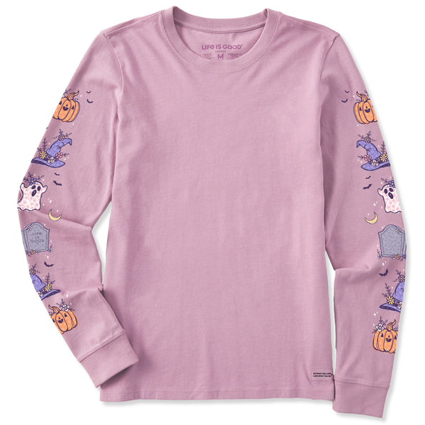life is good Women's Doodle Halloween Long Sleeve Crusher Tee