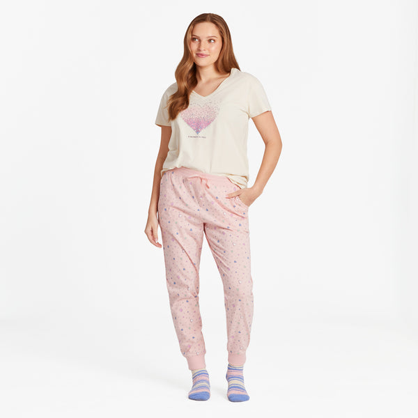 Life Is Good Women's Dragonfly Flowers Lightweight Sleep Tee