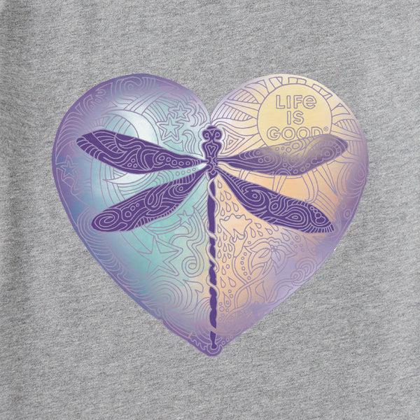 Life Is Good Women's Dragonfly Heart Short Sleeve Vee