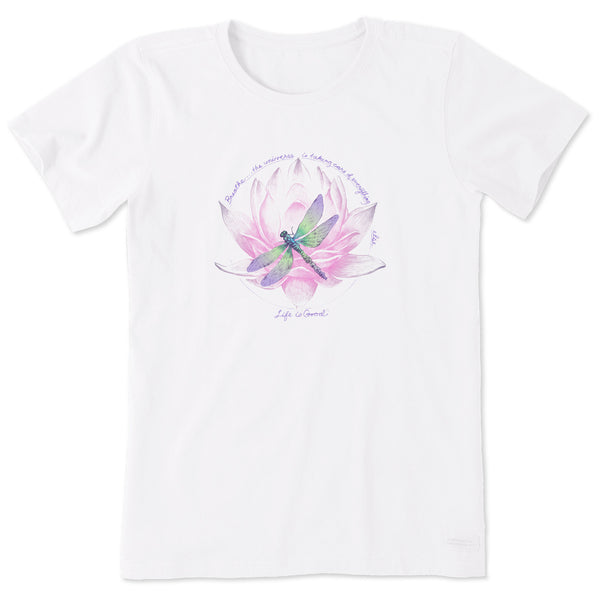 life is good Women's Dragonfly Lotus Breathe Short Sleeve Tee