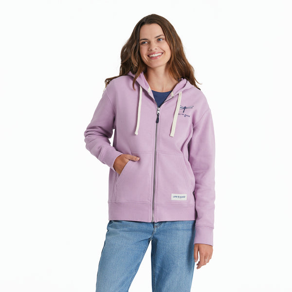 life is good Women's Dragonfly Simply True Fleece Zip Hoodie