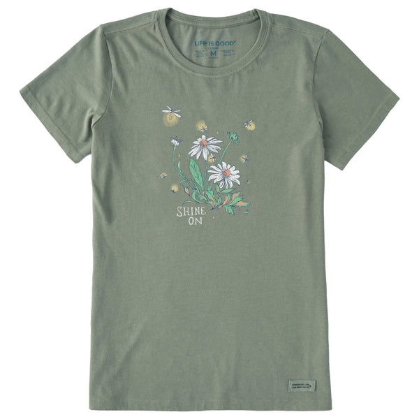 Life Is Good Women's Dreamy Shine On Daisies Short Sleeve Crusher Tee