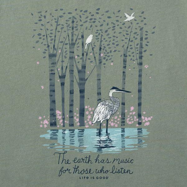 Life Is Good Women's Earth Has Music Heron Long Sleeve Tee