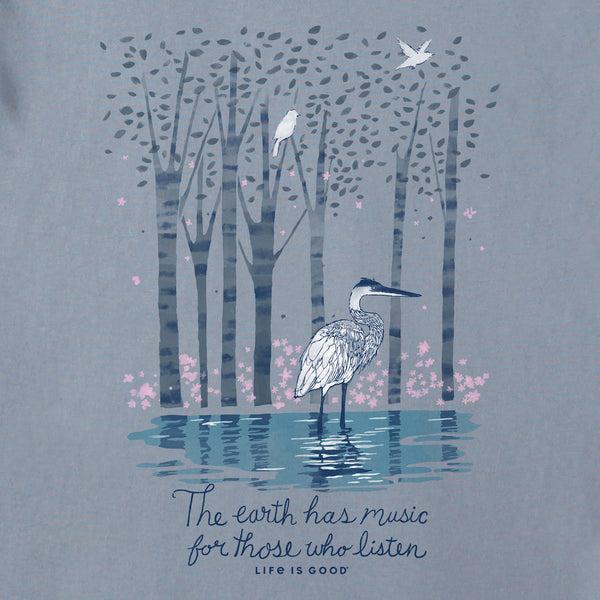 Life Is Good Women's Earth Has Music Heron Short Sleeve Tee