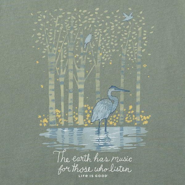 Life Is Good Women's Earth Has Music Heron Short Sleeve Tee