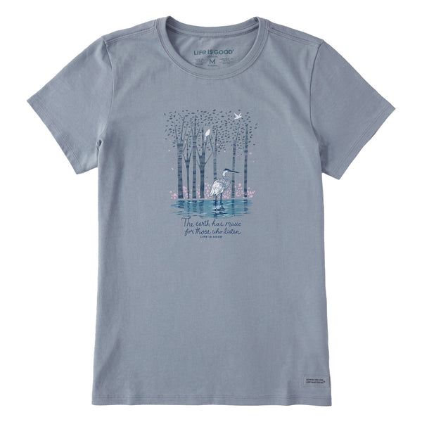 life is good Women's Earth Has Music Heron Short Sleeve Tee