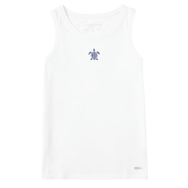 life is good Women's Embroidered Beachy Turtle Crusher Tank
