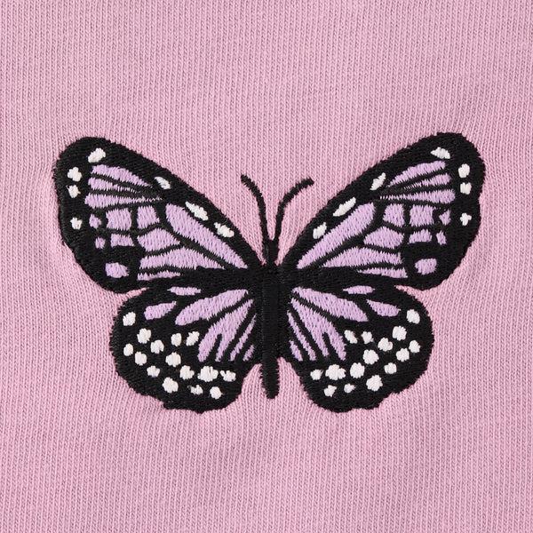 Life Is Good Women's Embroidered Butterfly Short Sleeve Crusher Vee