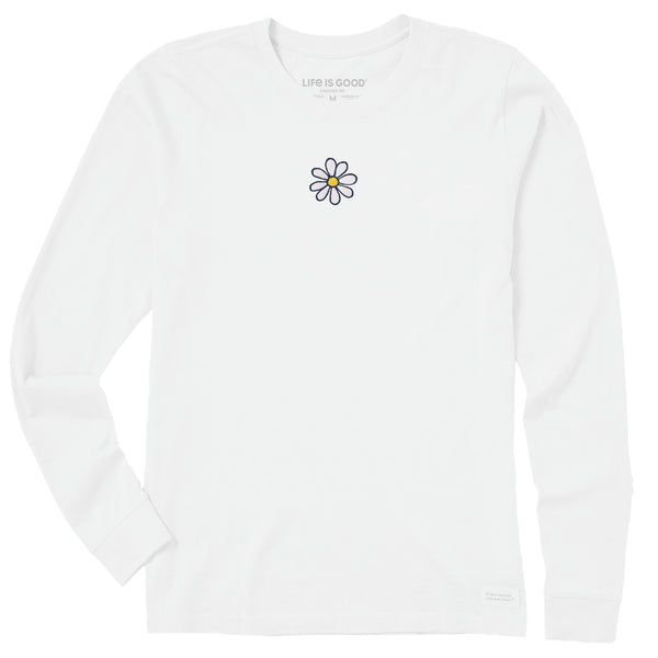 Life Is Good Women's Embroidered Daisy Long Sleeve Crusher Tee