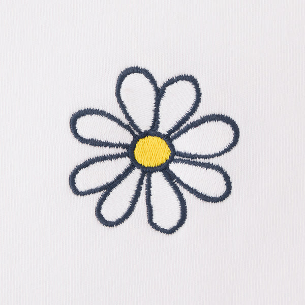 Life Is Good Women's Embroidered Daisy Long Sleeve Crusher Tee