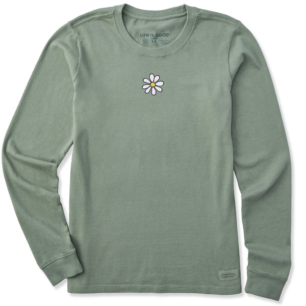 life is good Women's Embroidered Daisy Long Sleeve Crusher Tee