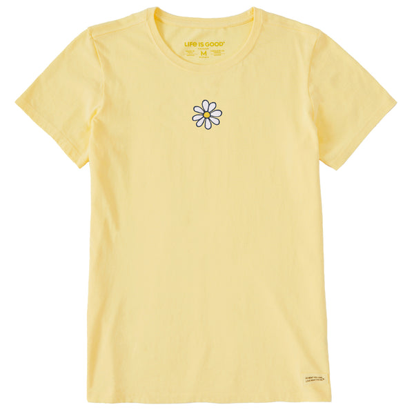 Life Is Good Women's Embroidered Daisy Short Sleeve Crusher Tee