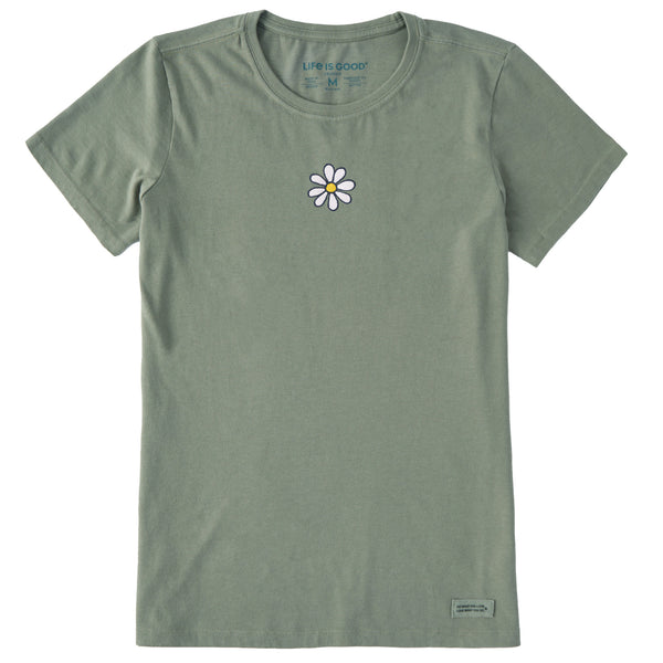 life is good Women's Embroidered Daisy Short Sleeve Crusher Tee