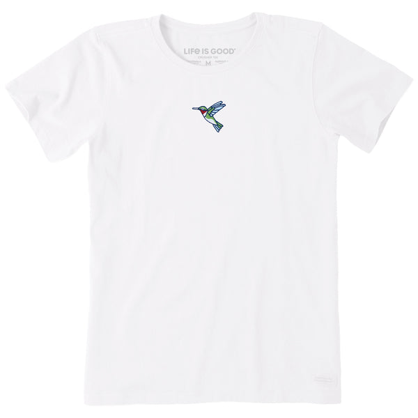 life is good Women's Embroidered Hummingbird Short Sleeve Crusher Tee