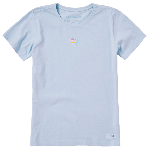 life is good Women's Embroidered Ocean Heart Short Sleeve Crusher Tee