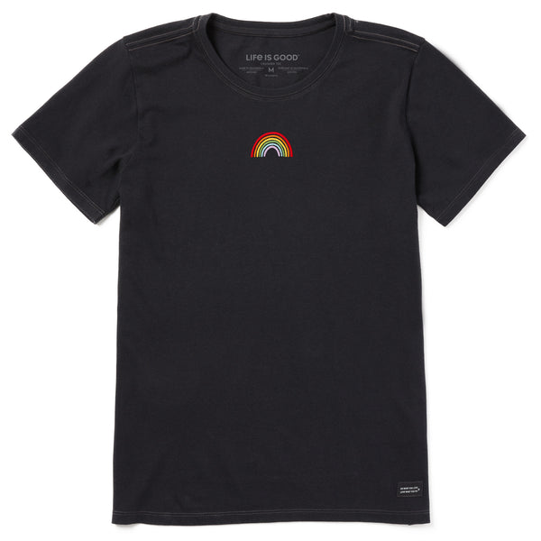 life is good Women's Embroidered Rainbow Short Sleeve Crusher Tee