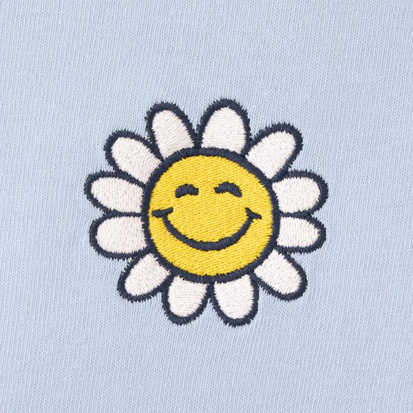 Life Is Good Women's Embroidered Smile Daisy Short Sleeve Crusher Boxy Tee