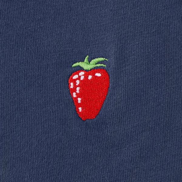 Life Is Good Women's Embroidered Strawberry Long Sleeve Crusher Boxy Tee