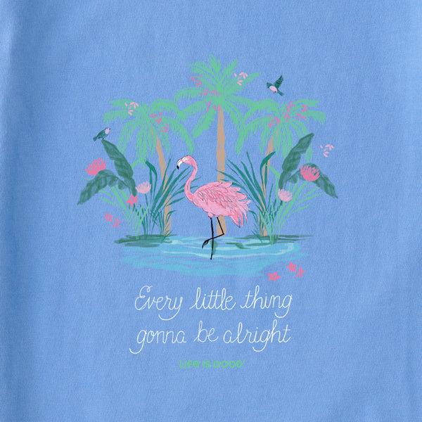 Life Is Good Women's Every Little Thing Flamingo Short Sleeve Vee