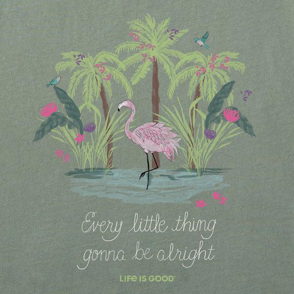 Life Is Good Women's Every Little Thing Flamingo Short Sleeve Vee