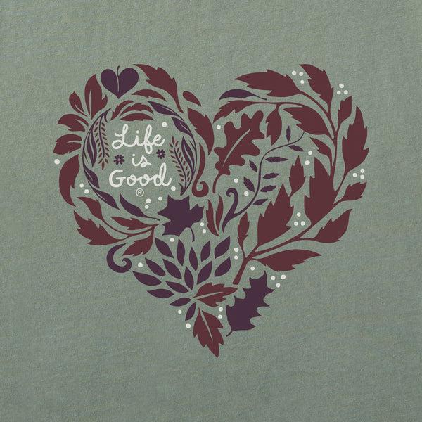 Life Is Good Women's Fall Leafy Heart Long Sleeve Crusher Tee