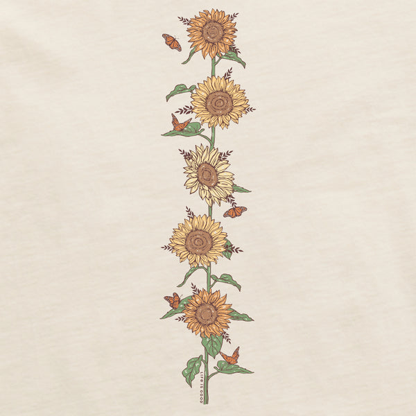 Life Is Good Women's Fall Sunflowers Long Sleeve Crusher Boxy Tee
