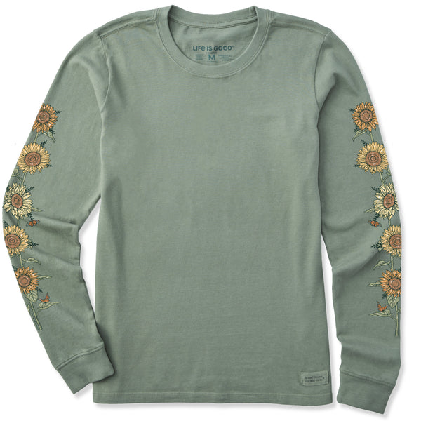 Life Is Good Women's Fall Sunflowers Long Sleeve Crusher Tee