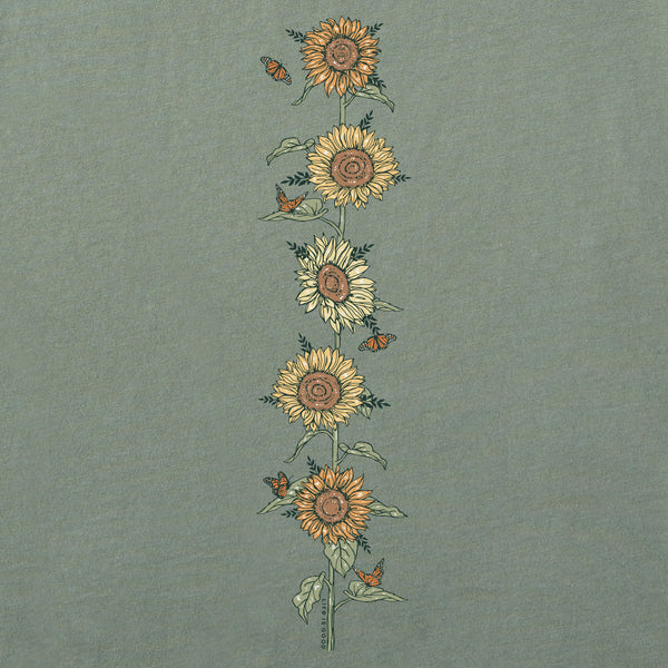 Life Is Good Women's Fall Sunflowers Long Sleeve Crusher Tee