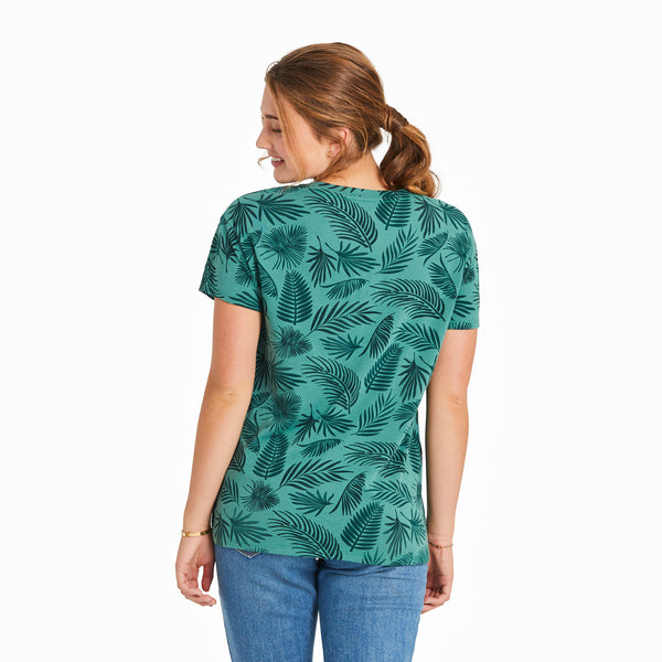 Life Is Good Women's Falling Ferns Pattern Crusher-LITE Easy Vee