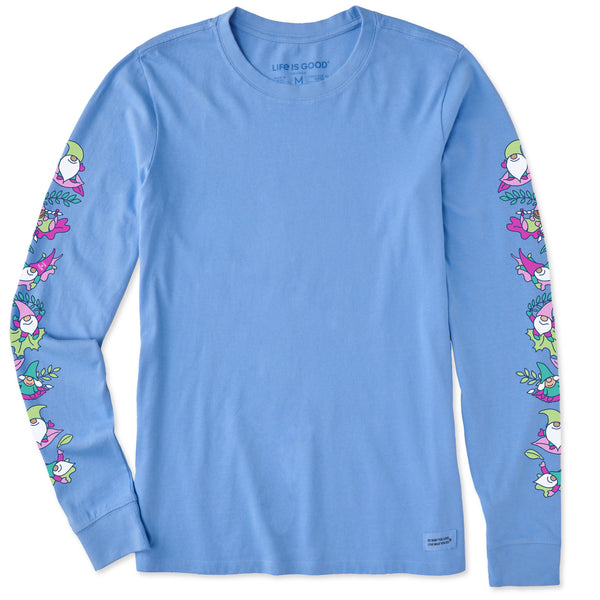 life is good Women's Falling Gnome Leaves Long Sleeve Crusher Tee