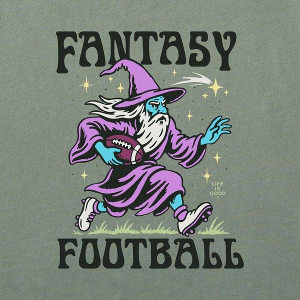 Life Is Good Women's Fantasy Football Rushing Wizard Short Sleeve Crusher Boxy Tee