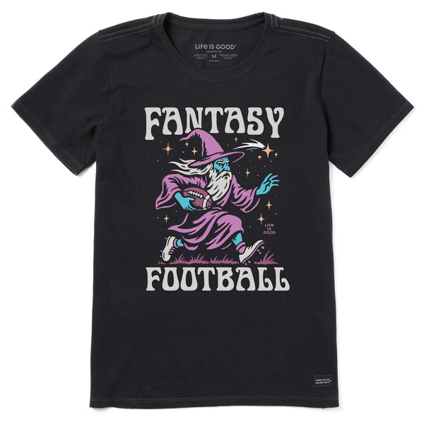 life is good Women's Fantasy Football Rushing Wizard Short Sleeve Tee
